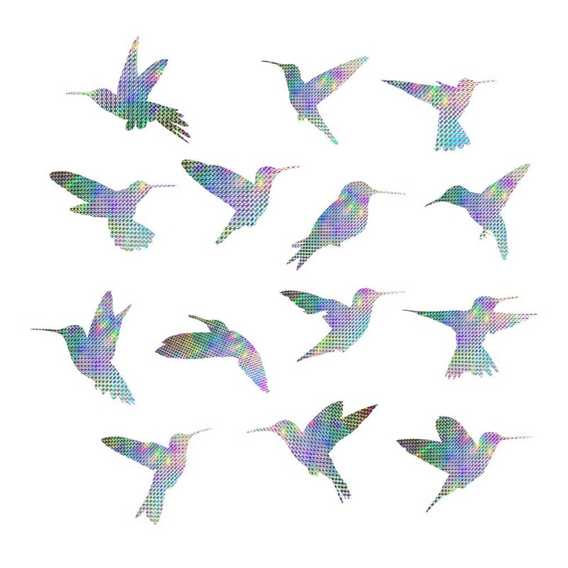EACILLES Anti Collision Window Stickers - 14 Pieces, Stop Birds from Hitting Windows, Glass Window Decals Clings for Bird Strikes - Image 1